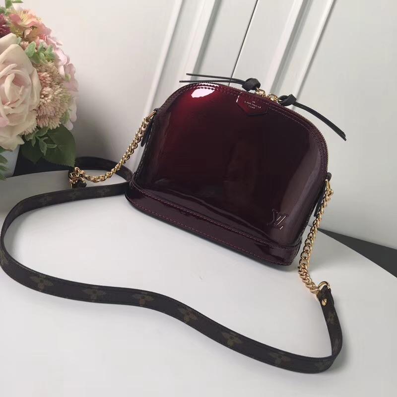 LV Shoulder Handbags M52750 Lacquer Purple Gold